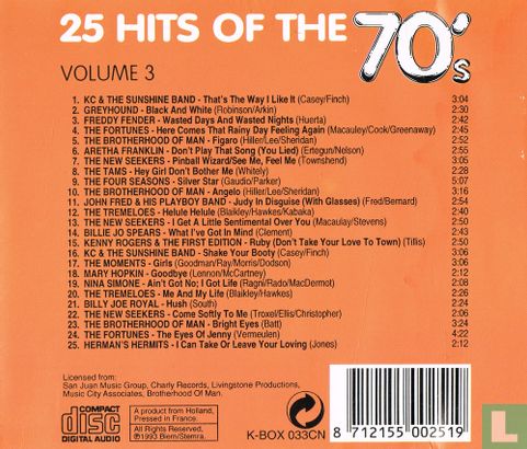 25 Hits of the 70's Volume 3 - Afbeelding 2