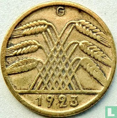 Duitse Rijk 10 rentenpfennig 1923 (G) - Afbeelding 1