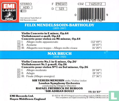 Mendelssohn / Bruch: Violin Concertos - Afbeelding 2