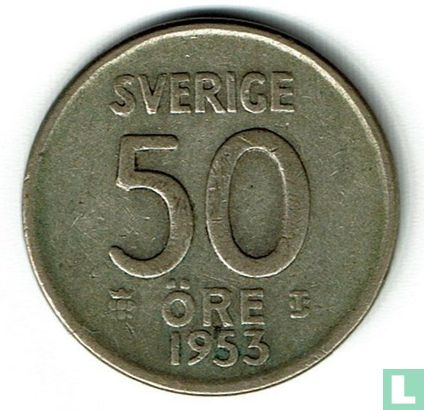 Sweden 50 öre 1953 - Image 1