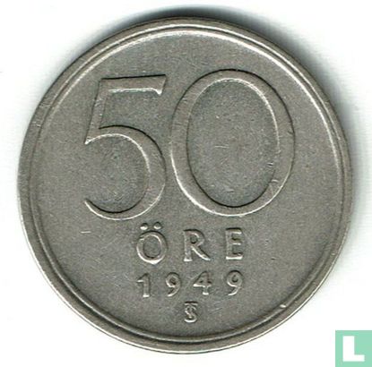 Zweden 50 öre 1949 - Afbeelding 1