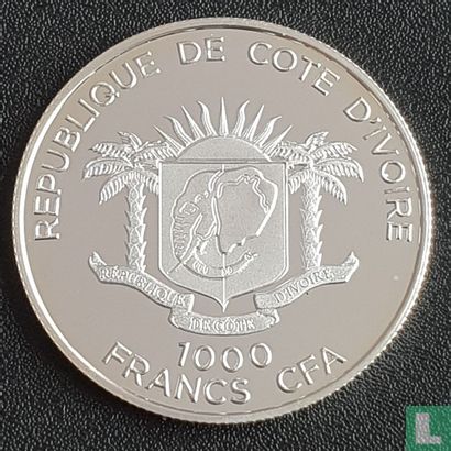Ivoorkust 1000 francs 2012 (PROOF) "2014 Football World Cup in Brazil" - Afbeelding 2