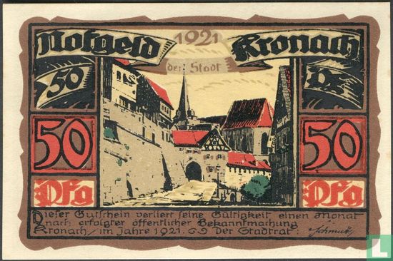 Kronach, Stadt - 50 Pfennig (2) 1921   - Afbeelding 1