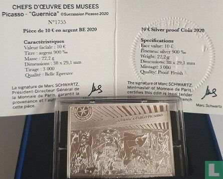 France 10 euro 2020 (PROOF) "Guernica by Pablo Picasso" - Image 3