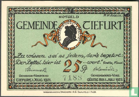 Tiefurt 25 Pfennig - Image 1