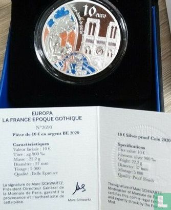 Frankrijk 10 euro 2020 (PROOF) "Gothic period in France" - Afbeelding 3