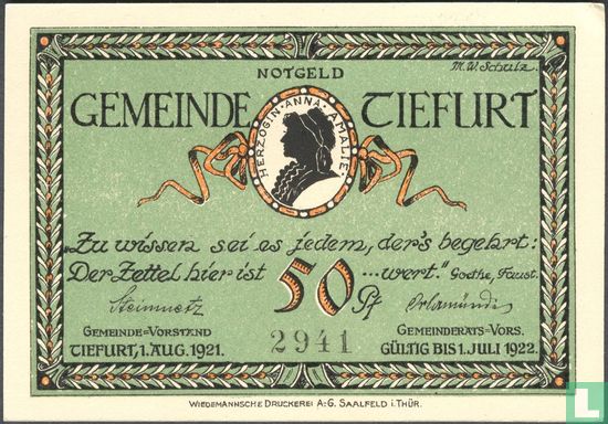 Tiefurt 50 Pfennig - Image 1