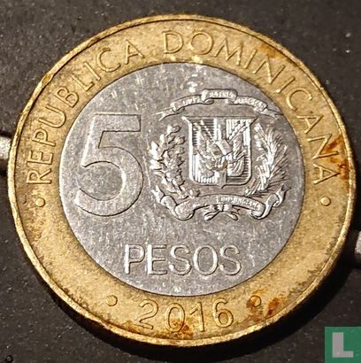République dominicaine 5 pesos 2016 - Image 1