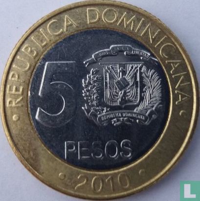 Dominican Republic 5 pesos 2010 - Image 1