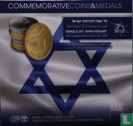 Israël 1 nieuwe shekel 2018 (JE5778 - PROOFLIKE) "70th anniversary Independence of Israel" - Afbeelding 3