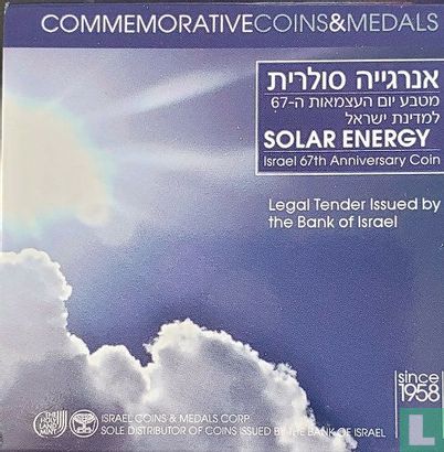 Israel 2 new shekels 2015 (JE5775 - PROOF) "67th anniversary of Independence - Solar energy" - Image 3