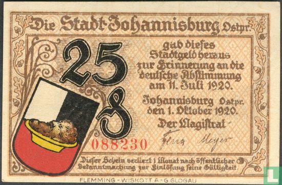 Johannisburg 25 Pfennig    - Afbeelding 1