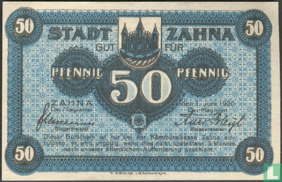 Zahna, Stadt - 50 Pfennig 1920 - Afbeelding 2