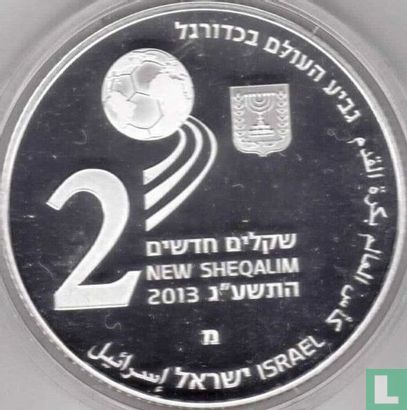 Israël 2 nieuwe sheqalim 2013 (JE5773 - PROOF) "2014 Football World Cup in Brazil" - Afbeelding 1