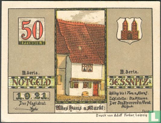 Jessnitz 50 Pfennig   - Afbeelding 1