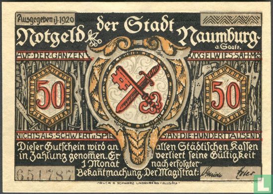 Naumburg, Stadt - 50 Pfennig 1920 - Afbeelding 1