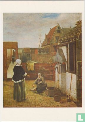 A Woman and her Maid in a Courtyard, 1640 - Afbeelding 1