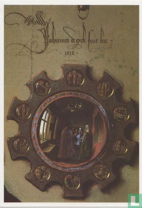 The marriage of Giovanni (?) Arnolfini and Giovanna Cenami (detail Mirror),1434 - Image 1