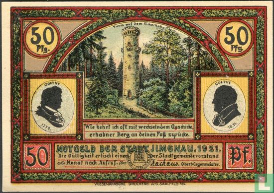 Ilmenau, Stadt - 50 Pfennig 1921 - Afbeelding 1