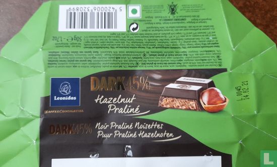 Dark 45%Hazelnut Praliné