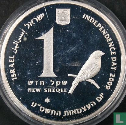Israël 1 nouveau sheqel 2009 (JE5769 - PROOFLIKE) "61th anniversary of Independence - Birds of Israel" - Image 1