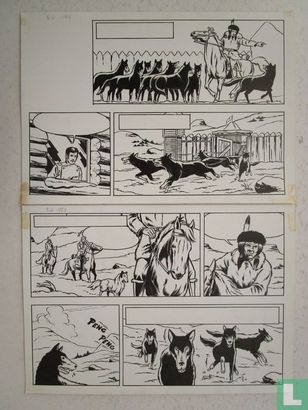 Studio Vandersteen - Bessy - planche originale (p. 24) - Les chiens d'avalanche - Gefahr im dal der Puma-Felsen - (1969) - Image 1