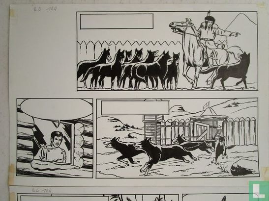 Studio Vandersteen - Bessy - originele pagina (p.24) - De lawinehonden - Gefahr im dal der Puma-Felsen - (1969) - Afbeelding 2