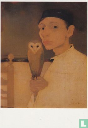 'Zelfportret met uil', 1911 - Afbeelding 1