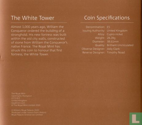 Verenigd Koninkrijk 5 pounds 2020 (folder) "The White Tower" - Afbeelding 3