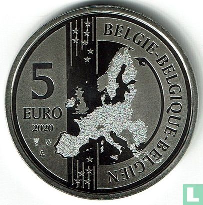 België 5 euro 2020 (kleurloos) "75 years Luke and Lucy" - Afbeelding 2