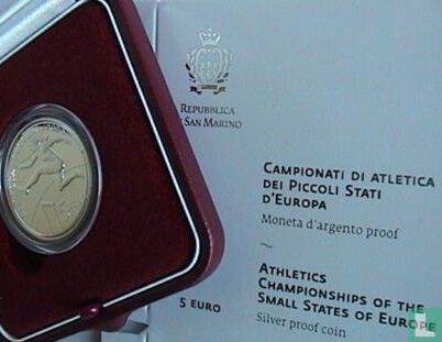 San Marino 5 euro 2020 (PROOF) "Athletics Championships of the small states of Europe" - Afbeelding 3