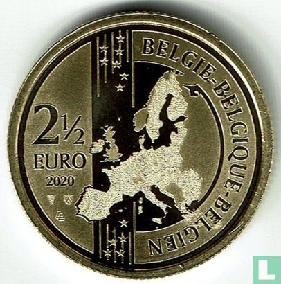 België 2½ euro 2020 "75 years Peace and freedom in Europe" - Afbeelding 2