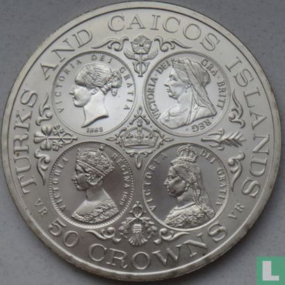 Turks and Caicos Islands 50 crowns 1976 (PROOF) "Queen Victoria" - Image 2