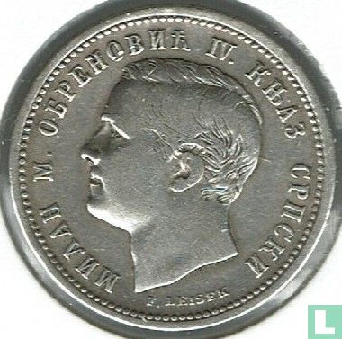 Serbien 1 Dinar 1875 - Bild 2