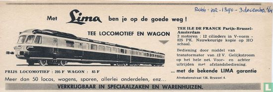 TEE locomotef en wagon - TEE Ile de France Parijs - Brussel - Amsterdam