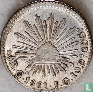 Mexico ½ real 1861 (Ga JG) - Image 1