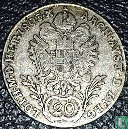 Autriche 20 kreuzer 1803 (G) - Image 1