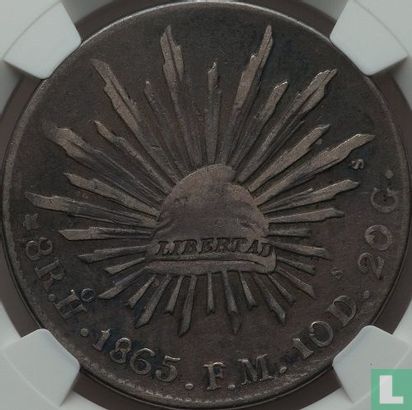 Mexique 8 reales 1865 (Ho FM) - Image 1