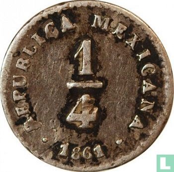 Mexico ¼ real 1861 (Mo LR) - Afbeelding 1