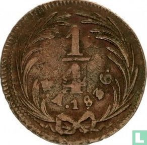 Mexique ¼ real 1836 (Mo) - Image 1