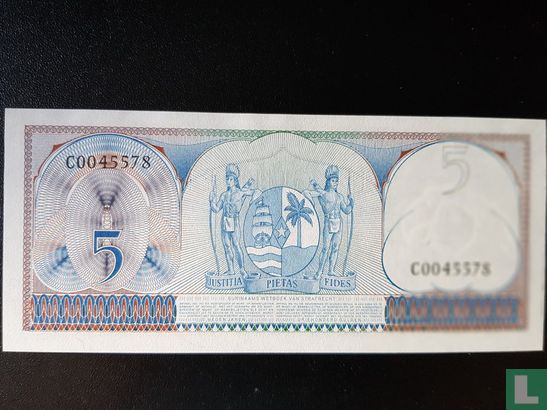 Suriname 5 Gulden 1963  - Afbeelding 2