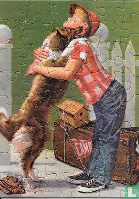 Jongen met hond en koffer - Bild 3