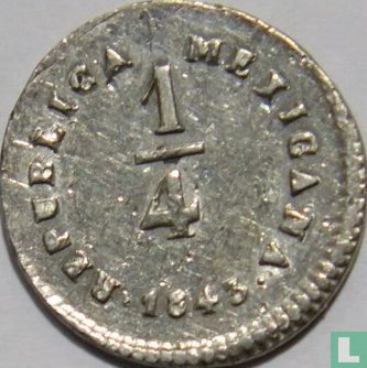 Mexique ¼ real 1843 (Mo LR) - Image 1