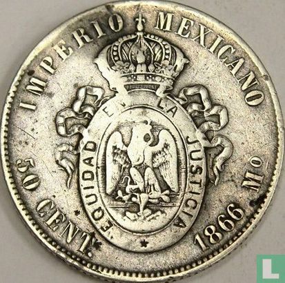 Mexico 50 centavos 1866 - Afbeelding 1