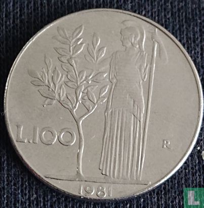 Italië 100 lire 1981 (misslag) - Afbeelding 1