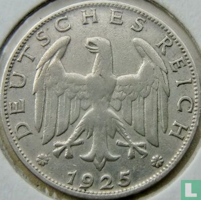 German Empire 1 reichsmark 1925 (D) - Image 1