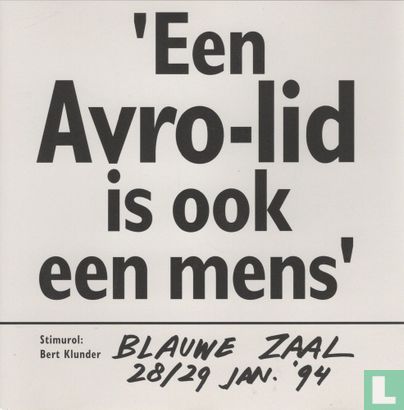Van Merwijk goes 'The Blauwe Zaal' ['Een Avro-lid is ook een mens'] - Bild 1