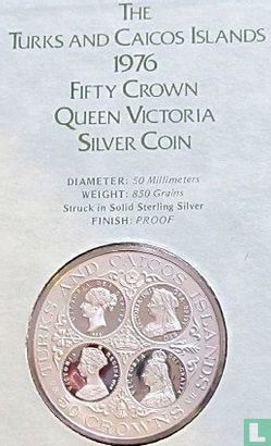 Turks and Caicos Islands 50 crowns 1976 (PROOF) "Queen Victoria" - Image 3