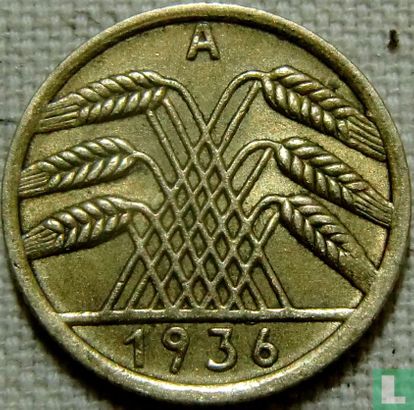 German Empire 5 reichspfennig 1936 (wheat ears - A) - Image 1