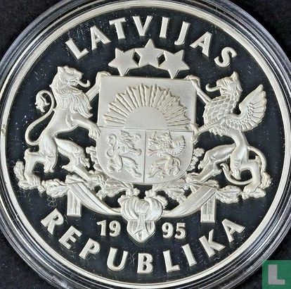 Latvia 1 lats 1995 (PROOF) "50th anniversary of the United Nations" - Image 1